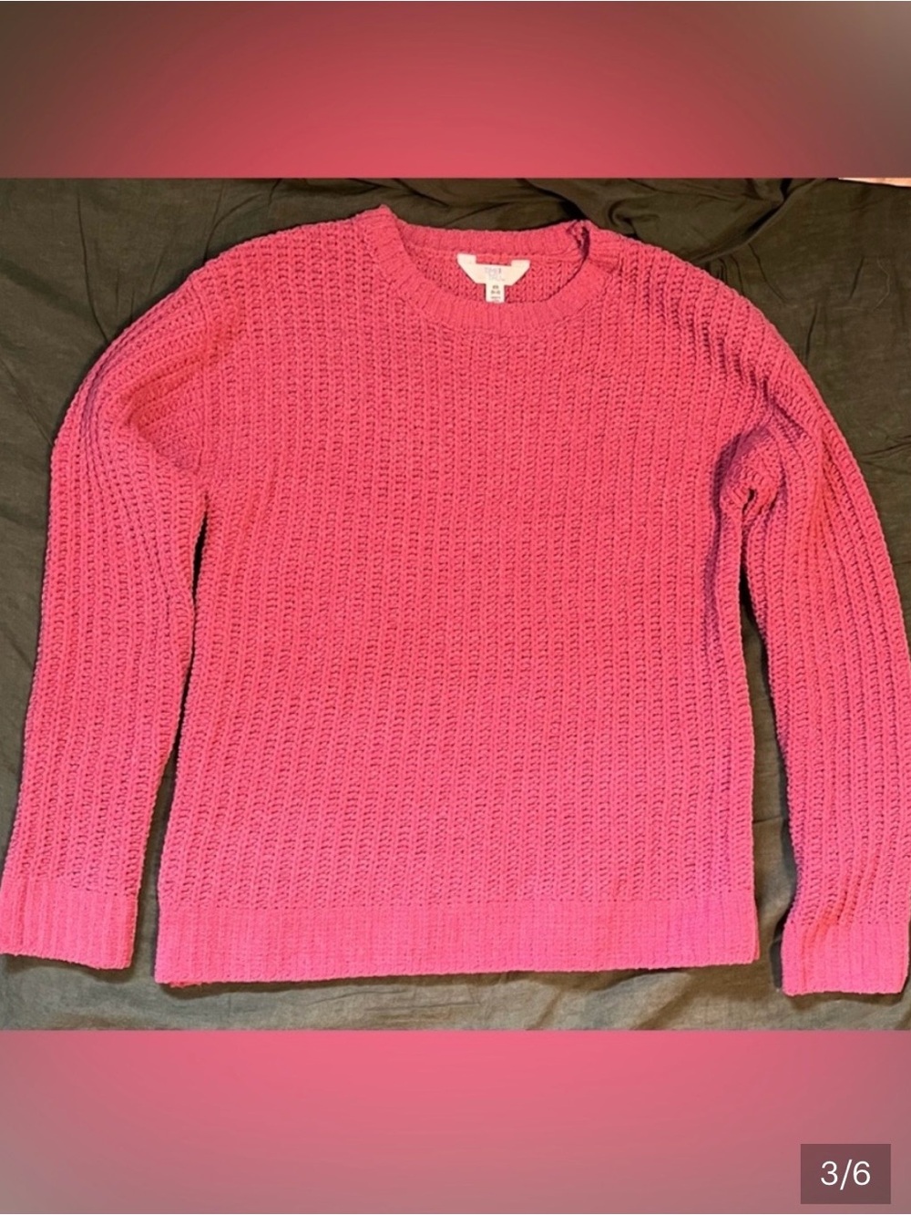 Women’s Crewneck Chenille Knit Sweater - Pink
